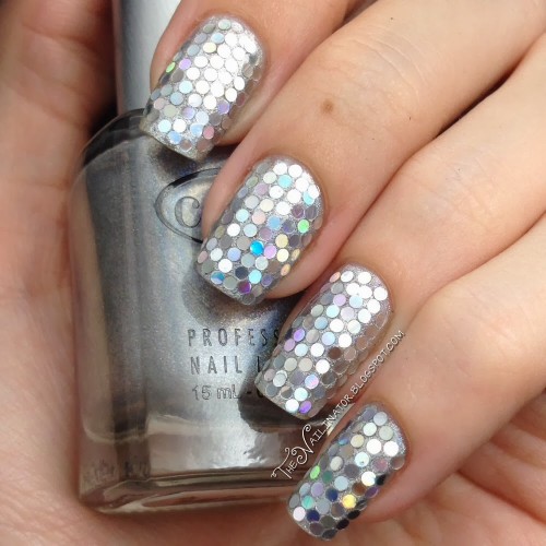 Holo Glitter Placement Nails