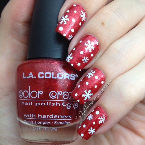 L.A. Colors Aztec Orange with snow stamping and dotting