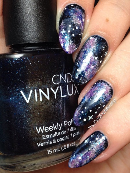 CND Midnight Swim with Galaxy/Nebula Nail art